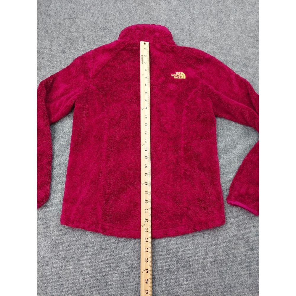 North Face Fleece Jacket Womens Small Pink Gold Logo High Pile Full Zip Outdoor - Picture 9 of 13
